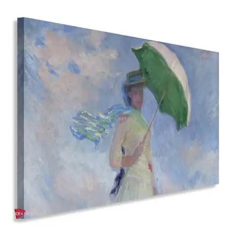 Mujer con sombrilla girada hacia la derecha - Claude Monet