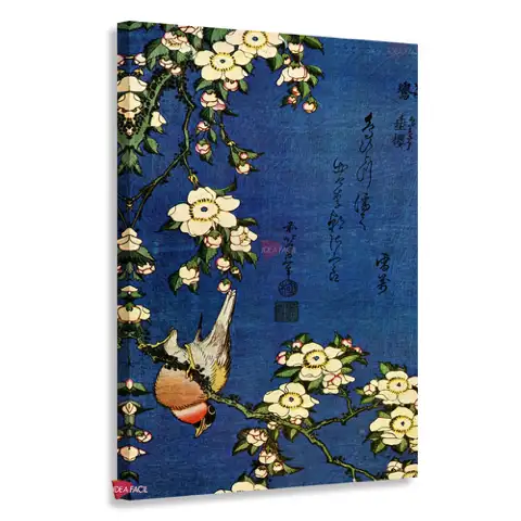 Camachuelo y cerezo llorón - Katsushika Hokusai