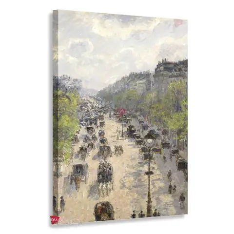 El Boulevard de Montmartre en una mañana de primavera - Camille Pissarro