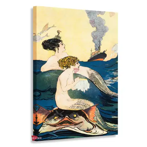 Sirenas cotilleando en el mar - Desconocido / Obra decorativa