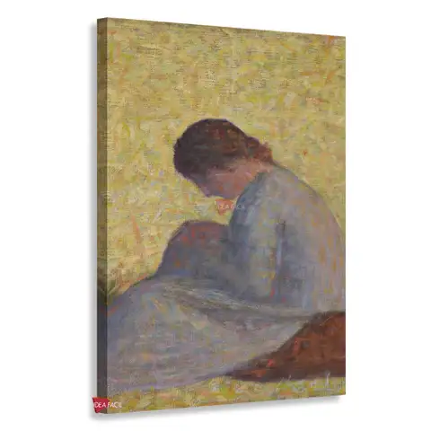 Campesina sentada en la hierba - Georges Seurat (atribuido habitualmente)