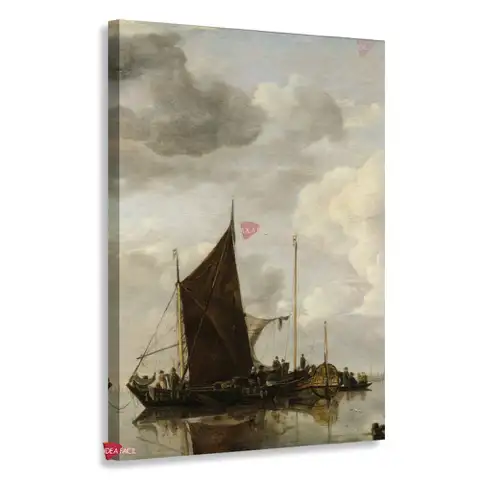 Barcos amarrados junto a un muelle - Jan van de Cappelle