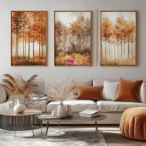 Tríptico Arte Otoño - Marco Dorado D4