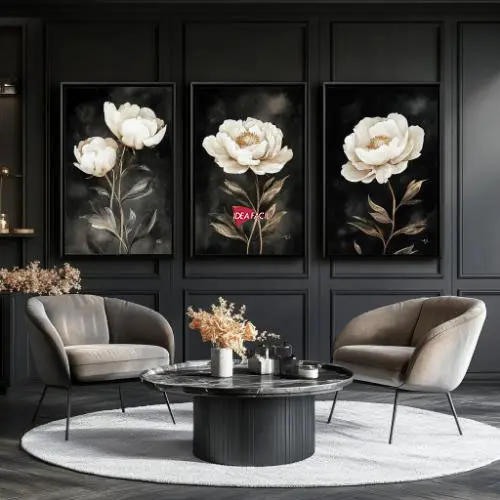 Tríptico Arte Elegante - Marco Negro N18