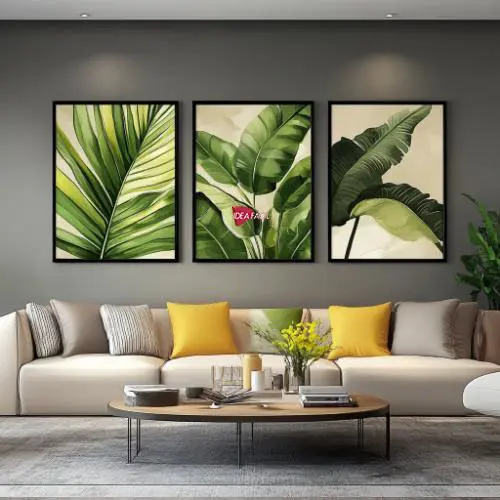 Tríptico Arte Tropical - Marco Negro N31