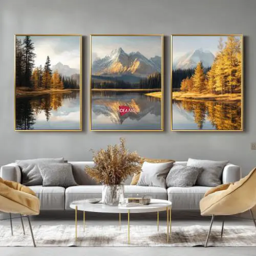 Tríptico Arte Lago - Marco Dorado D33