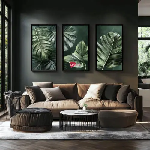 Tríptico Arte Tropical - Marco Negro N75