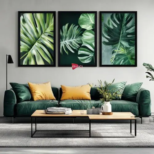 Tríptico Arte Tropical - Marco Negro N76