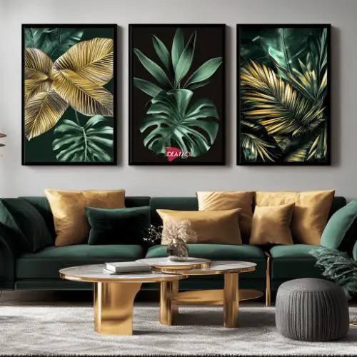 Tríptico Arte Tropical - Marco Negro N77