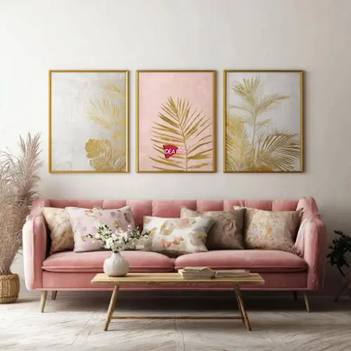 Tríptico Arte Floral - Marco Dorado D158