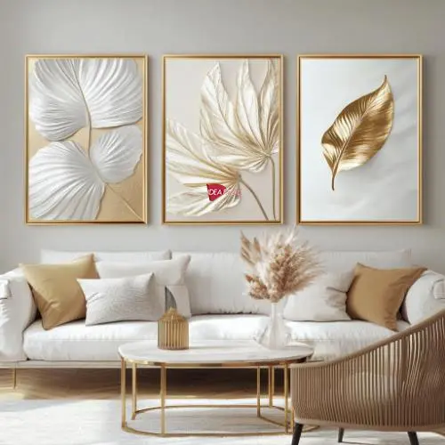 Tríptico Arte Floral - Marco Dorado D161