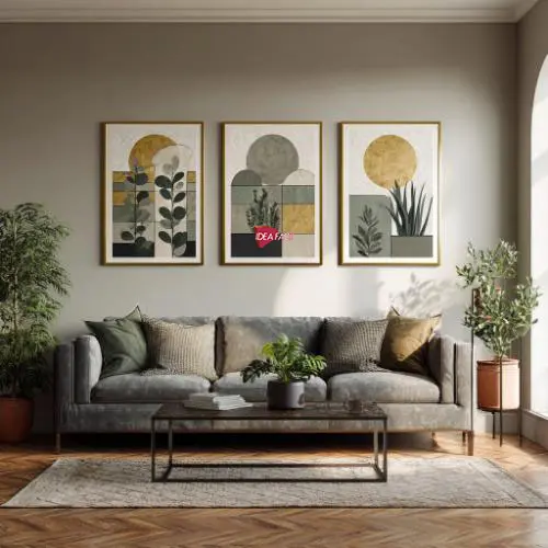 Tríptico Arte Floral - Marco Dorado D163