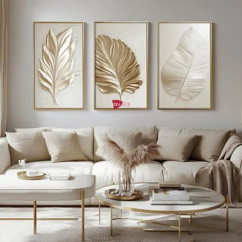 Tríptico Arte Floral - Marco Dorado D164