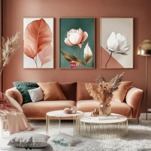 Tríptico Arte Floral - Marco Dorado D167