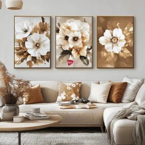 Tríptico Arte Floral - Marco Dorado D170