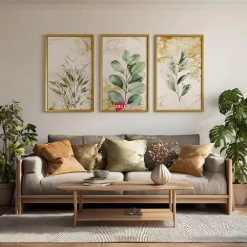 Tríptico Arte Floral - Marco Dorado D175