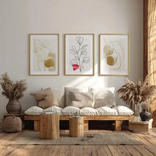 Tríptico Arte Floral - Marco Dorado D179
