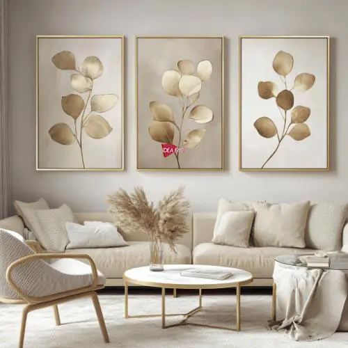 Tríptico Arte Floral - Marco Dorado D180