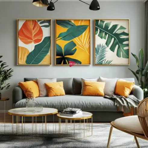 Tríptico Arte Floral - Marco Dorado D181