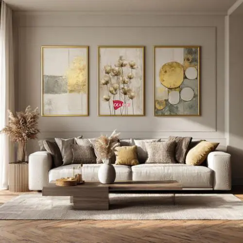 Tríptico Arte Floral - Marco Dorado D183