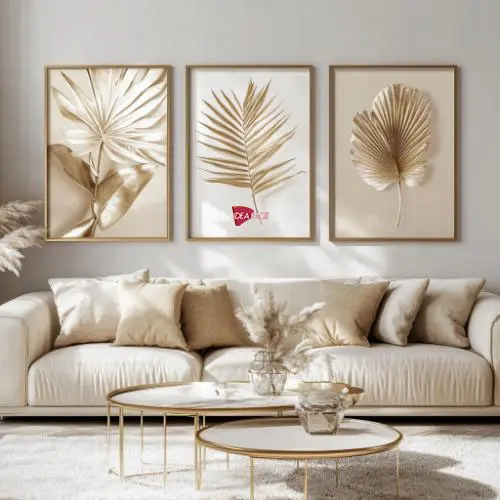 Tríptico Arte Floral - Marco Dorado D184