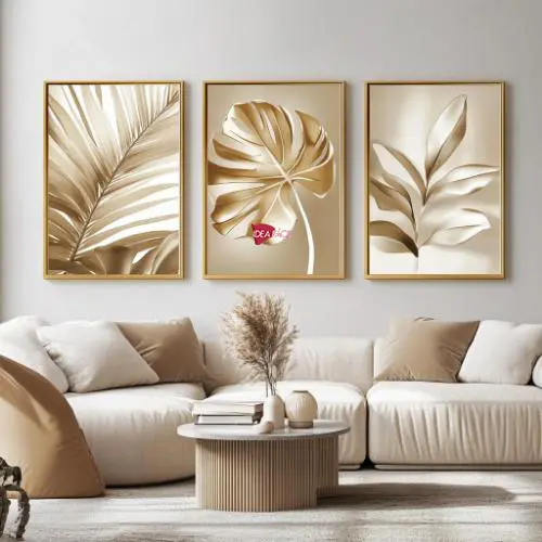 Tríptico Arte Floral - Marco Dorado D185