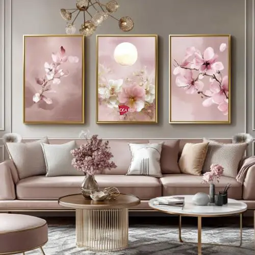 Tríptico Arte Floral - Marco Dorado D186