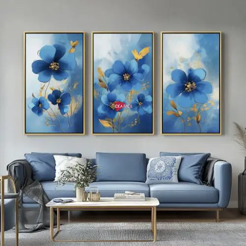 Tríptico Arte Floral - Marco Dorado D187