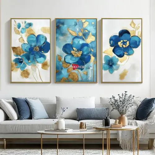 Tríptico Arte Floral - Marco Dorado D188