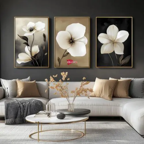 Tríptico Arte Floral - Marco Dorado D191
