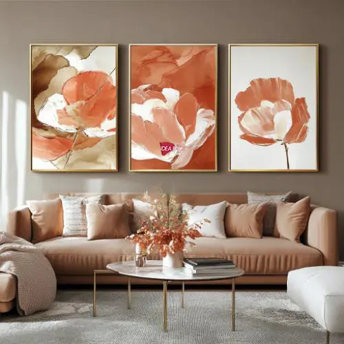 Tríptico Arte Floral - Marco Dorado D192