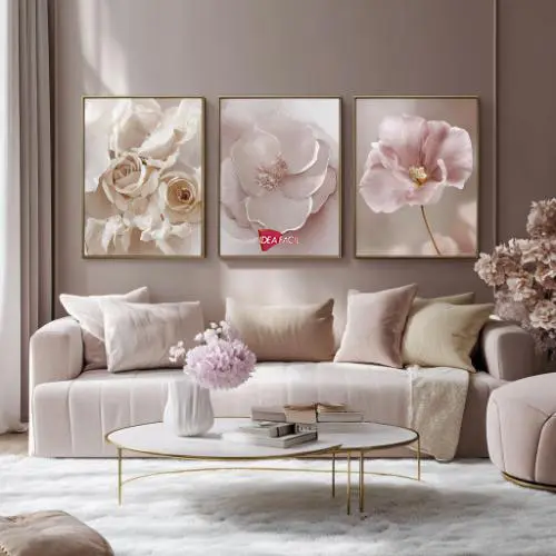 Tríptico Arte Floral - Marco Dorado D193