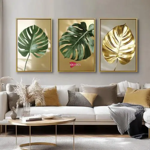 Tríptico Arte Floral - Marco Dorado D195