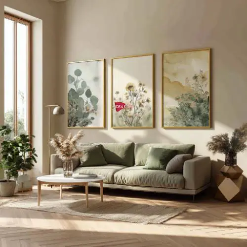 Tríptico Arte Floral - Marco Dorado D198